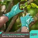 COOLJOB 2 Pairs Modal Gardening Gloves for Women, Rubber Coated, Medium