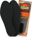 Soxsols Wool Flat Shoe Insert for Sandals & Sockless Shoes, Comfortable Shoe Insoles with Sweat-Absorbent Natural Fiber & Non-Slip Silicone Grip, Narrow-Cut Shoe Inserts for Women, Black, Size 41 — 1