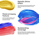 Artme Metallic Acrylic Paint Set, 24 Metallic Colors in 2 oz/60ml Bottles, Metallic Shining Acrylic Paint, Rich Pigments Paint Perfect for Artists, Beginners on Canvas, Rocks, Wood, Fabric, Ceramic — 4