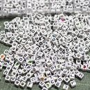 MELIUS Acrylic Square Letter Beads, 6x6mm Cube, White, 1120Pcs — 6