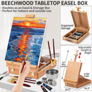 82Pcs Professional Oil Painting Set with Easel Box, 24 Rich Oil Colors & 10 Hog Brushes,Palette Knives, Canvases Complete Art Supplies Kit for Beginners & Artists — 3