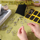 8 Pack Brain Teaser Puzzles Metal Wire Ring with Pouch, A Style — 5