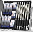 WUO 0.5 mm Mechanical Pencil Set with Eraser Pen Storage Case, 6 PCS | Black 4 - 0.5mm (6 Pack) — 1