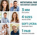 Orthopedic Metatarsal Pads,Ball of Foot Cushions with 3mm Gel,4 Sizes 6