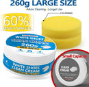 White Shoes Clean Cream Original 260g, Shoe Cleaning Kit Multi-Purpose Clean Cream white Shoe Cleaner with Sponge, No Water Needed, Sneaker Cleaner for Leather, Sofa, Car Interior — 1