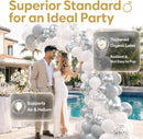 KARLURE White Silver Balloon Arch Kit Garland with Grey and Clear Balloons | White Silver Grey — 3