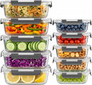 Dealusy 10 Sets 36 oz & 12 oz Glass Food Storage Containers with lids, Gray — 1