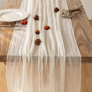 6Pcs White Cheesecloth Table Runner 120 Inches for Party Home Decor | Ivory | 35"x120"(Pack of 6) — 4
