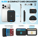 SHIELDON Genuine Leather for MagSafe Wallet Stand, 6 Card Holders, Black photo 3