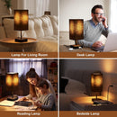 Bedside Table Lamp for Bedroom with 2 USB Ports, 14-Inch, Black — 6
