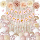 Boho Dusty Pink Birthday Decorations for Women Girls with Butterfly Sticker — 2