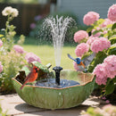 Solar Powered Ceramic Bird Bath for Outdoors, 10.1" Hummingbird Solar Fountain…