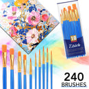 ESRICH 240PCS Paint Brushes, Paint Brush for Acrylic Painting | Blue — 4