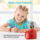 JARLINK Electric Pencil Sharpener, Heavy Duty Helical Blade, Auto Stop | Red — 8