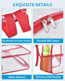 Paxiland Clear Backpack Stadium Approved, 12x10.5x6 Inches Clear Bag | Red-standard — 3