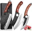 Huusk Kitchen Knife Set - Hand Forged Viking Chef Knives for Meat, Men Gift — 1