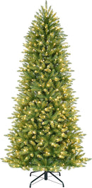 Puleo International 7.5ft Pre-Lit Slim Fraser Fir Christmas Tree — 1