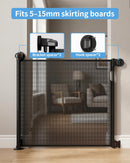 Veraste Retractable Baby Gate for Doorways and Stairs, Mesh Safety Gate for Pet, Indoor & Outdoor Use, One-Hand Operation, Easy Installation, 33.6" Tall, Expands to 55" Wide（Black,33.6"x55" — 3