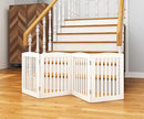 PAWLAND Wooden Freestanding Foldable Pet Gate for Dog,24" H Dog Gate Indoor
