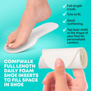 Comfwalk Shoe Filler Insert - Full Length Daily Latex Foam Shoe Inserts — 3