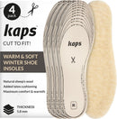 Kaps Winter Insole Set, 4 x Sheep Wool Inserts for Shoes and Boots, Warm & Soft, Set of 4 Pars Cut to Size Shoe Insoles for Adults Unisex, 4 Pair Pack — 1