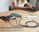 Multi Charging Cable 6FT 2Pack 3 in 1 Long Apple MFi Certified Cable 5