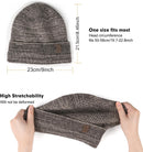 Wmcaps Winter Beanie for Men Women, Soft Warm Fleece Lined Knit Hat - Beige/Coffee — 3