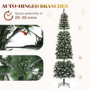YITAHOME 7.5FT Prelit Green Pencil Christmas Tree w/Remote & Pinecone Decor — 7