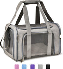 Henkelion Cat Carriers Dog Carrier Pet Carrier For Small / Medium Cats Dogs Puppies (Up To 15lbs), TSA Airline Approved Small Dog Carrier Soft Sided, Collapsible Waterproof Travel Puppy Carrier - Grey — 1