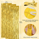 Voircoloria Gold Foil Fringe Backdrop Curtains, 3.3x8.2ft, 3 Pack | 05 Gold — 3