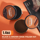 Topus 8 Pieces Shoe Polish Kit, Includes 2Pcs 1.4Oz Brown Shoe Wax, 3 Pieces Horsehair Boots Brushes, 2Pcs Shine Cloths — 2