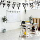 Racing Car Bunting Checkered Pennant Banner Flags 4 Strings | Black White Checkered — 2