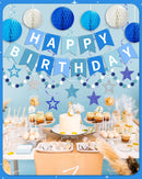 Blue Happy Birthday Decorations, Party Decorations Banners for Men Boys — 6