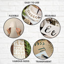 Boutique Stencil Template Kit | 45 Reusable Pieces | Lettering Uppercase Both Large & Small | Numbers, Punctuation, Butterfly, Animal, Bee, Leaf & Flowers | for Arts Crafts Painting Wood (Luxury Kit) | Luxury Stencils — 3