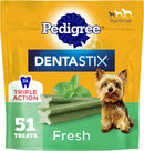 Brand Pedigree Dentastix Small & Toy Breed Dental Dog Treats, Fresh, 51 Count