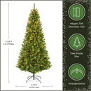 National Tree Company 7.5ft Pre-Lit Winchester Pine Slim Christmas Tree — 4