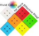 INTEGEAR 6 Pack Full Size Stickerless 56mm Magic Speed Cube 3x3 Easy Turning and Smooth Play Durable Puzzle Cube Toy for Kids — 4