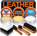 GleamGlee Leather Boot Care Kit, Saddle Soap, Mink Oil & Waterproof Wax Set — 1