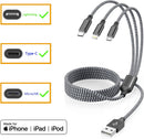 Multi Charging Cable 4ft 3Pack 3 in 1 Charger Cord, Multiple Rapid Cable 7