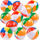 JOYIN 12-Pack 12“ Beach Balls - Bulk Classic Beachball Inflatable Swimming Pool Toys for Games Adults Kids Birthday Party Supplies Combo Set, Rainbow Color Blow Up Luau Decorations Favors Gifts (12") | 12-inch — 1