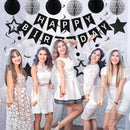 meowtastic Birthday Decorations Happy Birthday Banner with Honeycomb Balls | Black and Silver | Star — 5