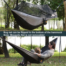 Camping Hammock with Net,Portable Lightweight Double Hammocks with Tree Straps and Solid D-Shape Hanging Hooks,Parachute Nylon Hammock for Backpacking Beach Backyard Patio Hiking — 3