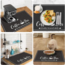 CooRug Fashion Coffee Mat, Dish Drying Mat 12" x 20" Black — 5