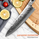 Sunnecko 8 Inch Japanese Damascus Chef Knife - Ultra Sharp VG10 Steel — 3