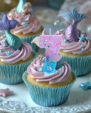 Mermaid Themed Birthday Candles, Number 7 Girls Glitter Birthday Party Supplies,Anniversary Party Decor,2.87 inch Cake Topper Decorations (Mermaid Themed, Number 7) — 6