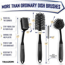 Dish Brush Set of 4 - Kitchen Scrub Brushes with Non-Slip Long Handle for Cleaning, Scrubber, Dishwashing, Dishes,… — 2
