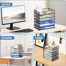 Daltack 6-Tier Paper Organizer for Desk with Handle, Black — 6