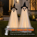 2Packs Halloween Decorations Outdoor,Halloweens Party Decoration Indoor,Spooky Ghost with Remote Control String Lights,Halloween-Ghost Lights for Porches Yards Gardens Lawn | Large ghost — 4