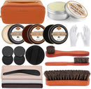 CHMI 16PCS Leather Shoe Polish Kit,Shoe Shine Kit with Black/Brown Shoe Polish,Shoe Bruhses for Leather Boot Care and Cleaning,Shoe Shine Gifts for Men — 1