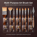 Nicpro 30pcs Paint Brush Set for Acrylic Painting, Oil, Watercolor, Gouache | Wood — 3